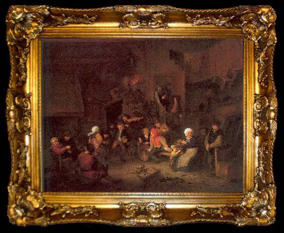 framed  Ostade, Adriaen van Villagers Merrymaking at an Inn, ta009-2